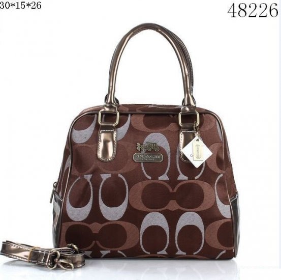 Coach Bleecker Pinnacle Riley Logo Medium Coffee Satchels ETV | Women